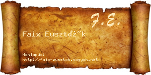 Faix Euszták névjegykártya